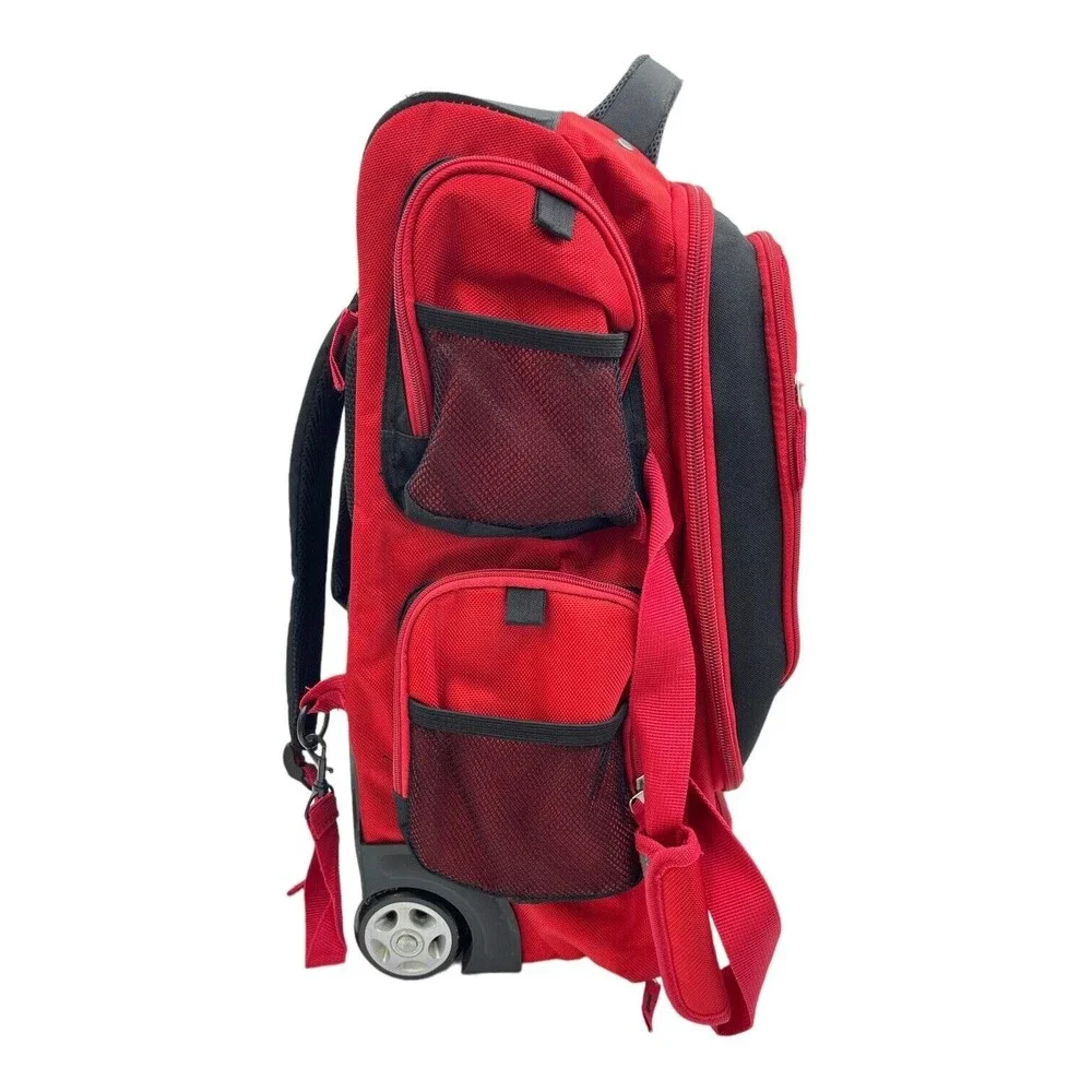 Disney Red Mickey Mouse Blake Rolling Carry On Backpack